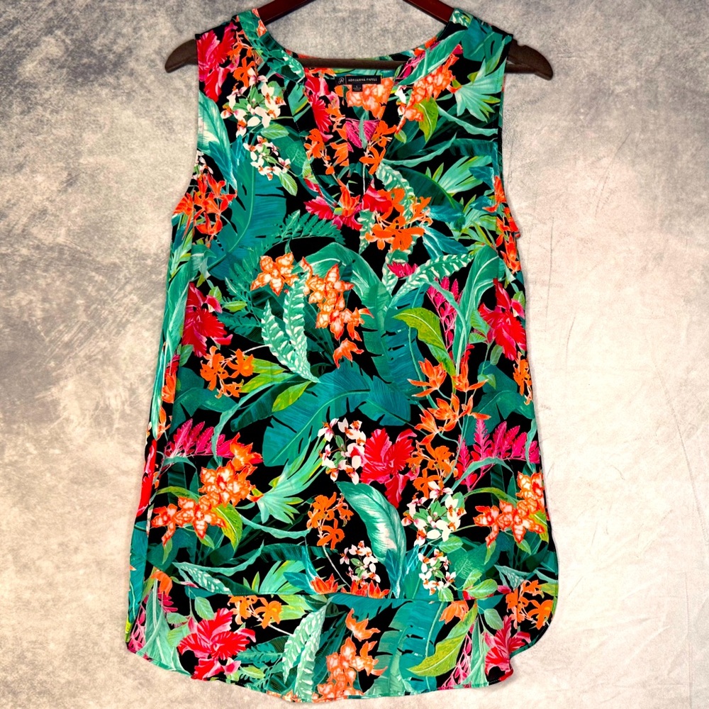 Adrianna Papell Floral Sleeveless Top Women’s Large